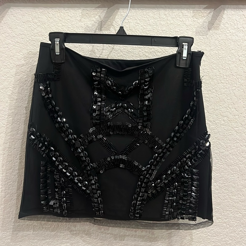 Beaded mini skirt
